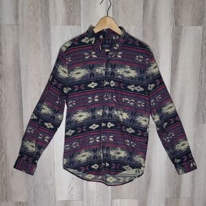American Eagle Western Shirt Mens M‎ Classic Fit Southwestern Geometric Cotton
